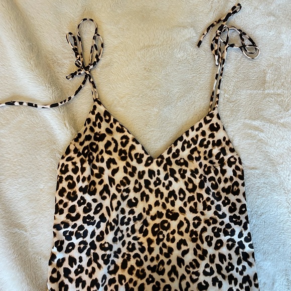 Leopard print slip dress with ties - Picture 4 of 4